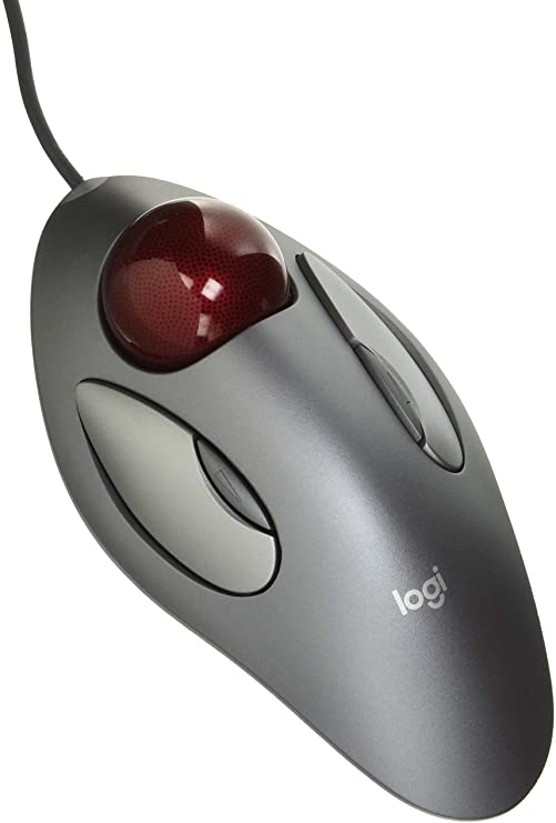 Logitech TrackMan Marble, Wired Trackball Mouse, 300 DPI Marble Optical Tracking, Ambidextrous, USB, PC / Mac / Laptop