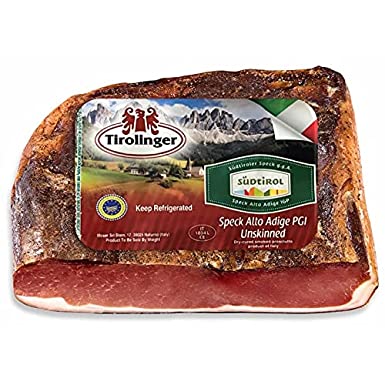 SPECK, Smoked and Seasoned Ham Prosciutto Cured in the European Alps Mountains, Alto Adige IGP, Boneless and Ready to Slice, Slicing Ham, Weight approx. 5 lbs, by Moser Tirolinger brand