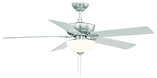 Trade Winds Lighting TW2007BN Berkeley Lake 52" Contractor Grade Ceiling Fan with LED Light Kit in Brushed Nickel
