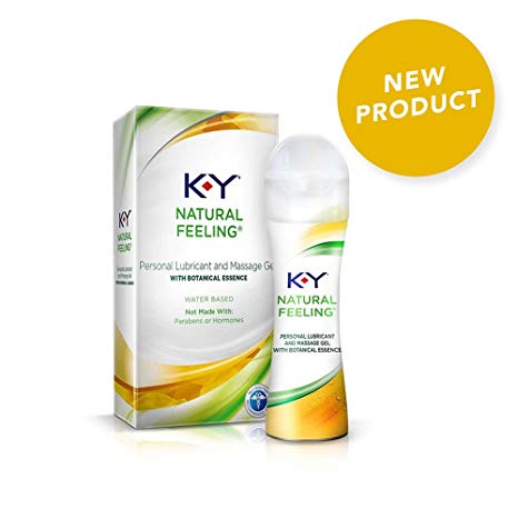 K-Y Natural Feeling Personal Lubricant & Massage Gel With Botanical Essence 1.69 oz, Water Based & Free From Harmful Chemicals