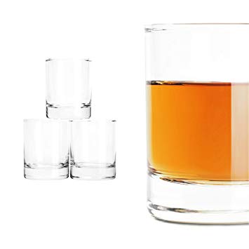 Shot Glasses from Taylor'd Milestones - Classic 3.5 oz Shooter Glass with Heavy Base. Gift Set of 4 for Whiskey, Tequila, Espresso, Vodka, Shooters, Liqueur Tasting, Candles & Desserts.