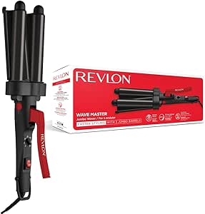 Revlon Wave Master Jumbo Waver (Three-Prong Jumbo Barrels, Tourmaline Ceramic Coating, 30 Heat Settings Up to 190°C) RVIR3056UKE