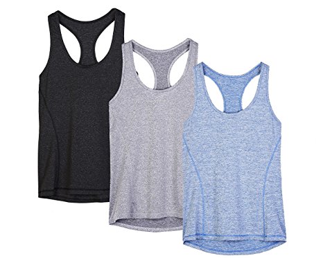 icyZone Activewear Running Workouts Clothes Yoga Racerback Tank Tops for Women