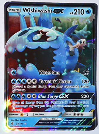 Pokemon, Sun & Moon Guardian rising, Wishiwashi GX 38/145, Ultra Rare, Mint, New, Full Art