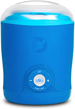 Dash Greek Yogurt Maker Machine with LCD Display   2 BPA-Free Storage Containers with Lids, Blue