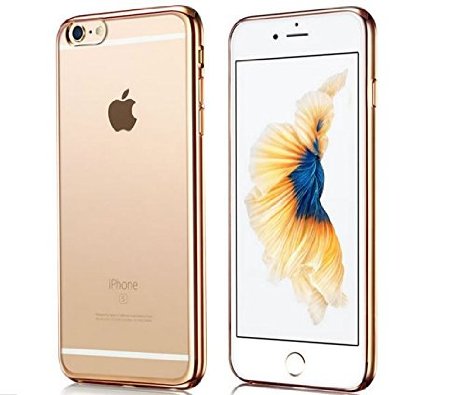 6S Case,iPhone 6 Case,[ Slim Fit ] Lightweight Ultra Thin Metallic luster Soft TPU Clear Case Cover for Apple iphone 6 / 6s - 4.7 inch (GOLDEN)