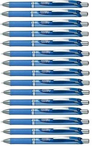 Pentel EnerGel Deluxe RTX Retractable Liquid Gel Pen,0.5mm, Fine Line, Needle Tip, Blue Ink /Blue Body/Value set of 5 (15-Pack)