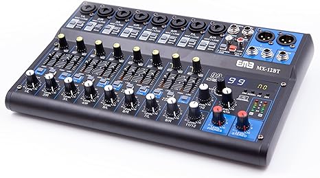 EMB MX12BT 99 DSP 12-Channel Audio Mixer Mixing Console MP3 Sound Desk With Bluetooth