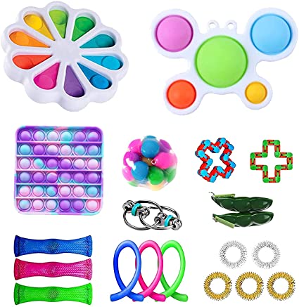 GBSELL 30Pcs Sensory Fidget Toy Set, Fidget Pack Sensory Relieves Stress Anxiety for Kids Adults