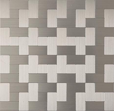 Self Adhesive Aluminum Mosaic Tile Peel & Stick Backsplash-LSAP02 (12"X12"-10PCS-10SF)