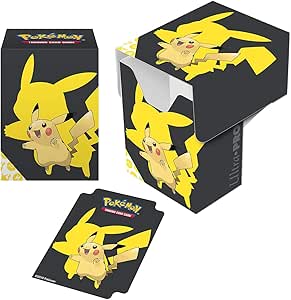 Ultra Pro Pokémon Full View Deck Box with Pikachu, Holds 80 Standard Trading Cards, Archival-Safe Polypropylene, Self-Locking Lid, Includes Bonus Deck Divider, 2.17 x 2.95 x 3.94 inches, 1.0 Count