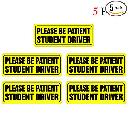 YaphteS Student Driver Sign 5 Pack Car Safety Caution Sign for New Student Driver Reflective Vehicle Stickers