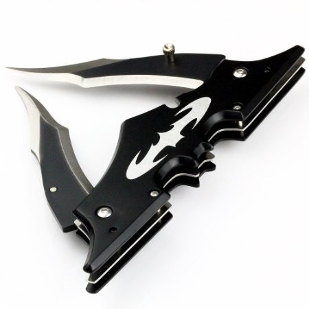 Icetek Sports Batman Dual Blade Knife, Black, 11.5"