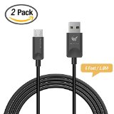 Old Shark 2 Pack 59ft Premium High Speed Extra Long USB 20 - Micro USB to USB Cable A Male to Micro B Charge and Sync Black Cable Cord For Android Samsung HTC Motorola Nexus Nokia LG HP Sony Blackberry and more Black