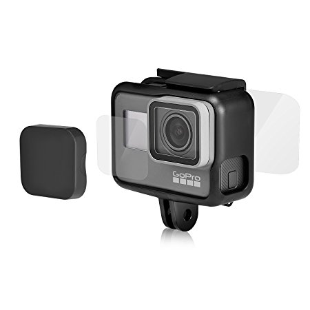 ORBMART Screen and Lens Protector for GoPro Hero 5 Black, Tempered Glass Screen Protector Film with Lens Cap Lens Cover for GoPro 5 Action Camera Accessories.