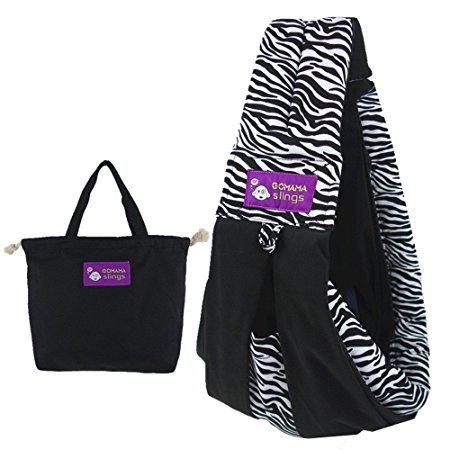 GOMAMA Baby sling One Size Wrap Carrier With Bags Fits to Newborn Baby (Zebra)