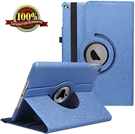 iPad 9.7 inch Case 2018 2017/ iPad Air Case - 360 Degree Rotating Stand Protective Cover Smart Case with Auto Sleep/Wake for Apple iPad 5th/6th Generation (Blue)
