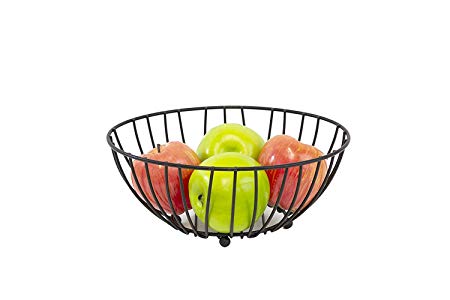 Inspired Living by Mesa Inspired Living Kitchen Stand Basket in Matte Black Twiggy Oval Collection fruit-bowls,