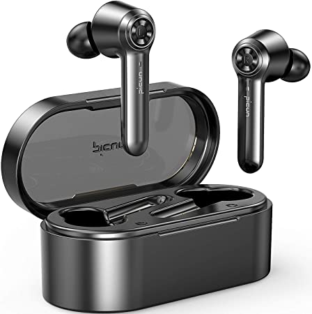 Picun Wireless Earbuds Headphones, Bluetooth 5.0 EDR HiFi Immersive Bass 36H Playtime IPX8 Waterproof Wireless Earphones w/Mic, Auto-Pairing, Touch Control, USB-C, Mono/Twin Mode for Work/Running/Gym