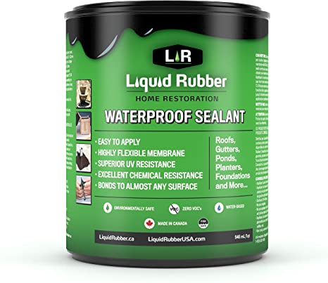Liquid Rubber Waterproof Sealant, Black, 1 Quart
