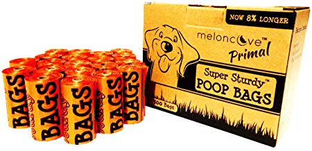 Earth Friendly Super Sturdy Dog Waste Bags, Primal Poop Bags Extra Strong Leak-Proof Doggie Poop Bags Rolling Cores for Waste Dog Bags Dispensers