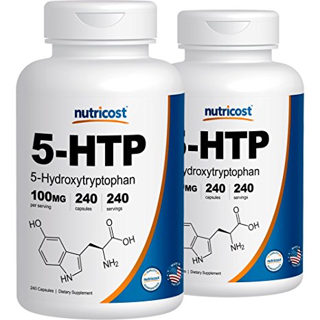 Nutricost 5-HTP 100mg; 240 Capsules (2 Bottles)