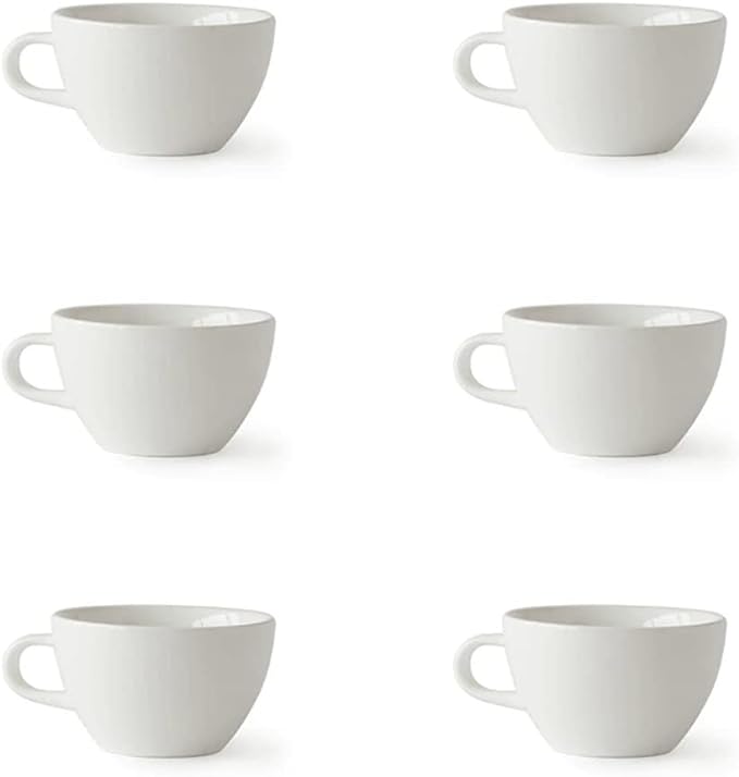 Acme USA Espresso Latte Cup (280ml, 9.5oz), Milk White, 6-Pack