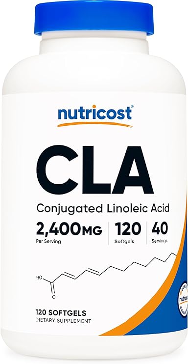 Nutricost CLA (Conjugated Linoleic Acid) 2,400mg, 120 Softgels - Gluten Free, Non-GMO, 800mg Per Softgel