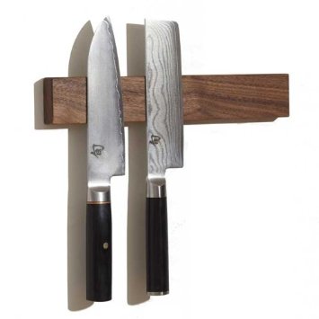 Walnut MOC Board 12 Inch Wood Magnetic Knife Holder or Magnetic Knife Strip