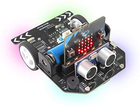 Freenove Micro:Rover Kit for BBC Micro:bit (Contained), Detailed Tutorials with Rich Projects, Blocks and Python Code, Multiple Modes, microbit School Study Project Robot Car
