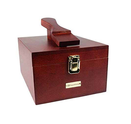 FootFitter Shoe Shine Valet Box with Shoe Rest - Genuine Hardwood Box for Shoe Care Supplies!