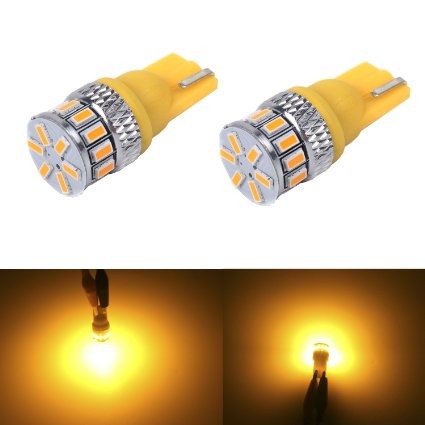 JDM ASTAR Extremely Bright 3014 Chipsets 194 168 2825 W5W T10 LED Bulbs, Amber Yellow