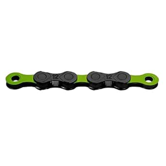 KMC 12-Speed DLC12 Series Chain, Green, for Road/Mountain/Gravel; Shimano, SRAM, and Campagnolo Compatible, 126 Links, Missing Link Included