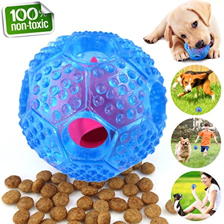 Interactive Dog Toys, Dog Chew Toys Ball for small Medium dogs , IQ Treat Boredom Food Dispensing, Puzzle Puppy Pals Tough Durable Nontoxic Rubber Pet ball, best Cleans Teeth dog balls