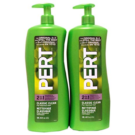 Pert Plus 2-in-1 Shampoo   Conditioner, Classic Clean for Normal Hair, 40 Oz (Pack of 2)