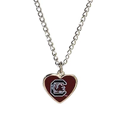 NCAA South Carolina Gamecocks Team Logo Heart Shaped Pendant Necklace