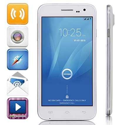 DOOGEE VOYAGER2 DG310 MTK6582 Quad-Core Android 4.4 Phone w/ 5.0" IPS, 8GB ROM, GPS, OTA (PRESALE - will ship at 10th,Aug) (Pearl White)