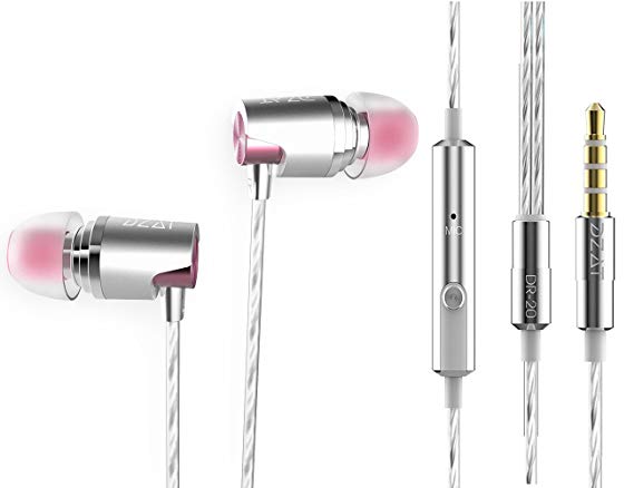 CBAOOO Ear Buds with Microphones HiFi Heavy Bass & Clear High Sounds Stereo and Noise Cancelling System for All Smartphones and Music Player,Tables(Rose Gold)