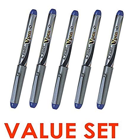 Pilot V Pen (Varsity) Disposable Fountain Pens, Blue Ink, Medium Point Value Set of 5（With Our Shop Original Product Description）