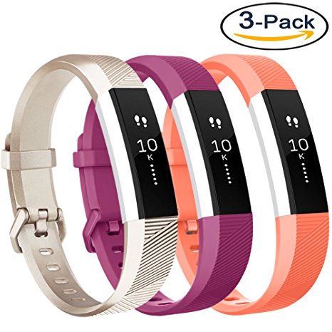 Vancle For Fitbit Alta HR Bands and Fitbit Alta Bands (3 PACK), Newest Sport Replacement Wristbands with Secure Metal Buckle for Fitbit Alta HR/Fitbit Alta