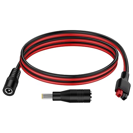 iGreely DC 5.5mm x 2.1mm Power Female Plug Cable with DC 8mm Adapter for Portable Generator 14 AWG Wire 3.3ft/1m