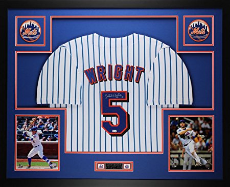 David Wright Autographed and Framed Pinstriped Mets Jersey Auto MLB COA D1-L (Free Shipping!!)
