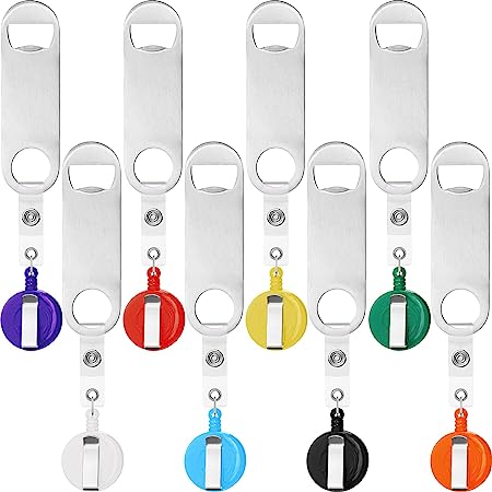 16 Pieces Retractable Flat Beer Bottle Opener with Belt Clip for Bartenders, Waiter