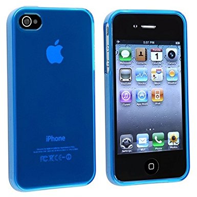 Generic Plain TPU Rubber Case Cover for Apple iPhone 4/4s - Non-Retail Packaging - Royal Blue