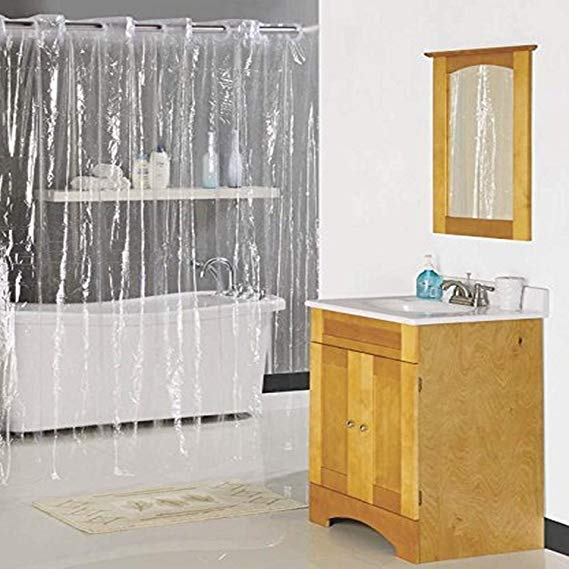 Shower Curtain Hookless 70x72 Clear