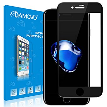 AMOVO iPhone 8 Plus Screen Protector [Case Friendly] [Full Coverage] HD 0.20mm Tempered Glass Screen Protector for iPhone 8 Plus/iPhone 7 Plus (iPhone 8 Plus/iPhone 7 Plus (5.5'') Black)