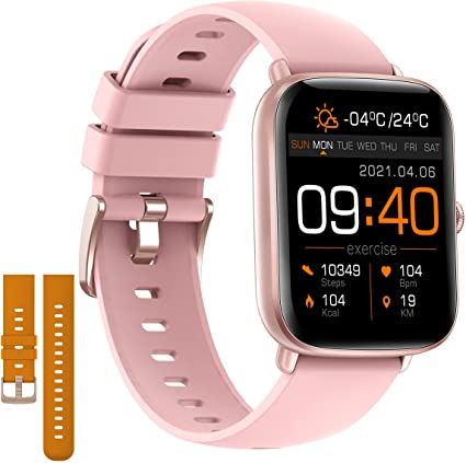 Smart Watch Fitness Tracker -- 43mm with Heart Health, Blood Oxygen, Sleep and Sport Tracking, Smartwatches Men Women IP67, for Android and iOS (2 Bands Include)