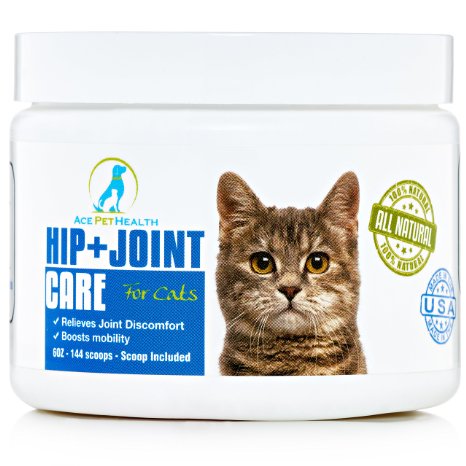 Ace Pet Health Joint Support Powder 6oz - Glucosamine Chondroitin for Cats with MSM - Arthritis Pain Relief for Cats with Kona Berry and Turmeric - Anti inflammatory for Cats