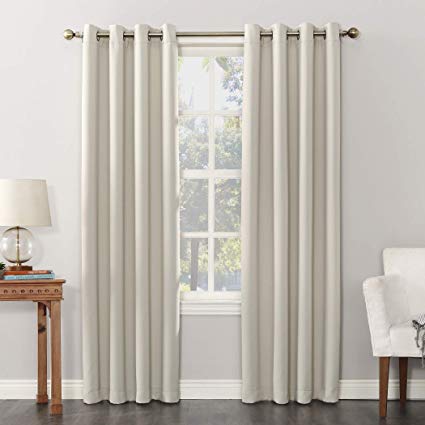 Sun Zero Easton Grommet Curtain Panel, 54" x 95", Pearl