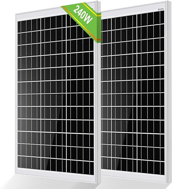 ECO-WORTHY 200W 240W (2 Pieces of 120W) Monocrystalline Solar Panel Suitable for Shed,RV,Campervan,Home,Boat,Off-Grid Solar Panel System